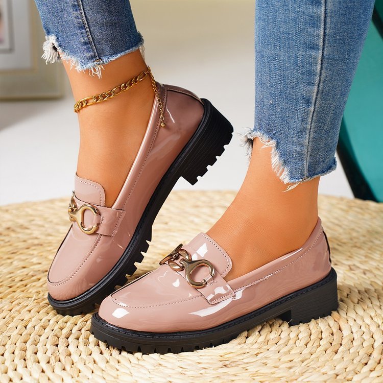 Chunky Heel Round Toe Pumps Women's Shoes Thick Sole - My Store