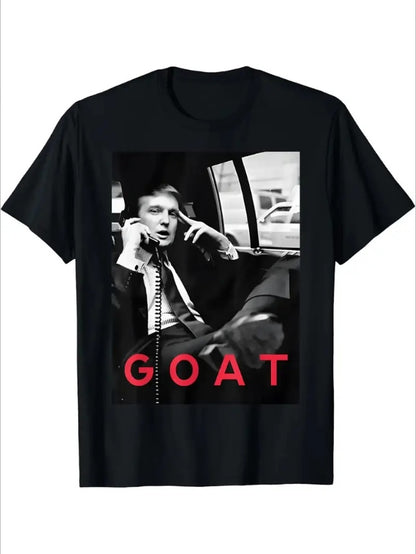 Goat Vote Trump 2024 Funny Support Republican Pro America T-Shirt Graphic T Shirts Men Clothing Streetwear - My Store