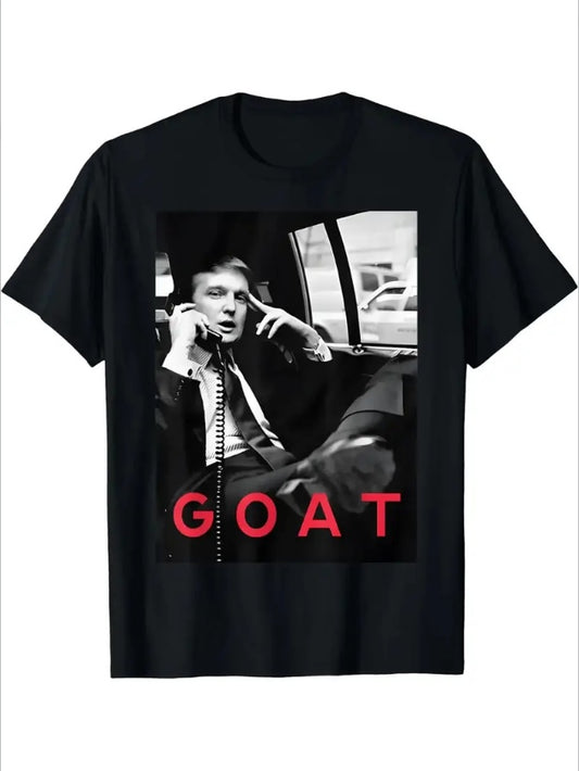 Goat Vote Trump 2024 Funny Support Republican Pro America T-Shirt Graphic T Shirts Men Clothing Streetwear - My Store