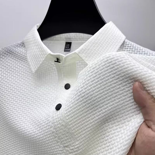 Shorts Lapel T-shirt Men's Short-sleeved Business Casual T-shirt Men's Polo Shirt - My Store