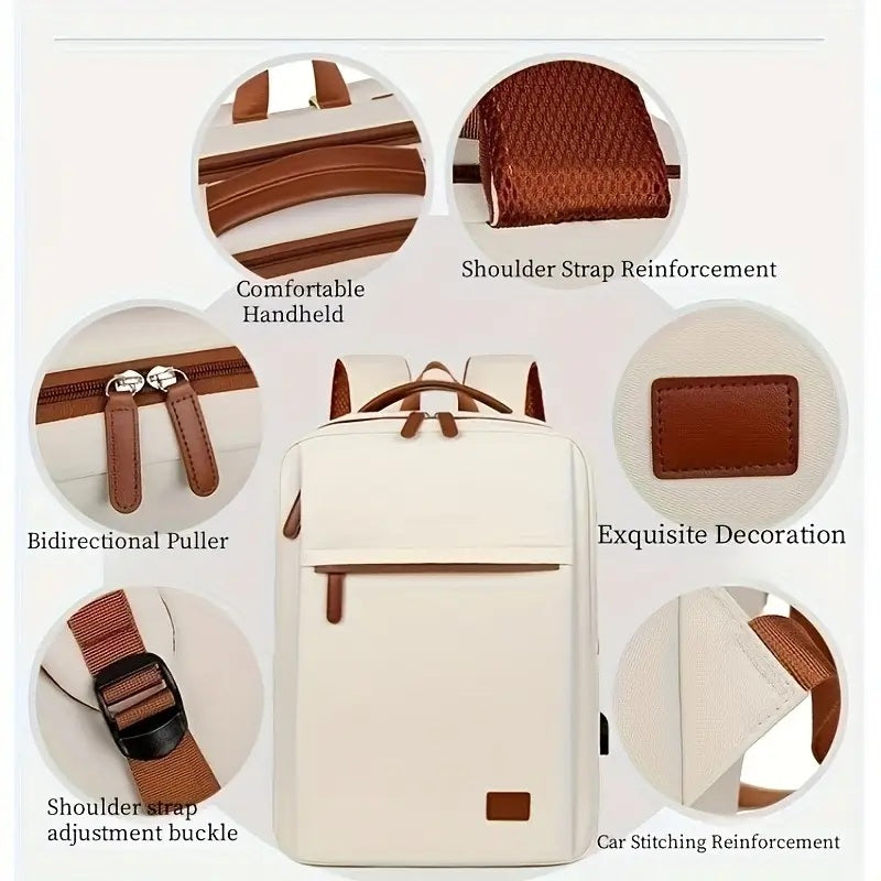 Backpack Oxford Cloth Business Computer Bag With Large Capacity, Strong And Wearable Student School Bag, Solid Color And Versatile Travel Backpack - My Store