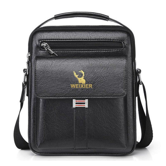 Leather Messenger Crossbody Shoulder Bag For Men Work Business Casual Adjustable Straps With Metal Zipper - My Store