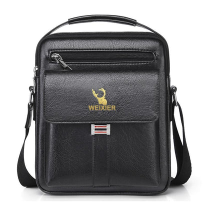 Leather Messenger Crossbody Shoulder Bag For Men Work Business Casual Adjustable Straps With Metal Zipper - My Store