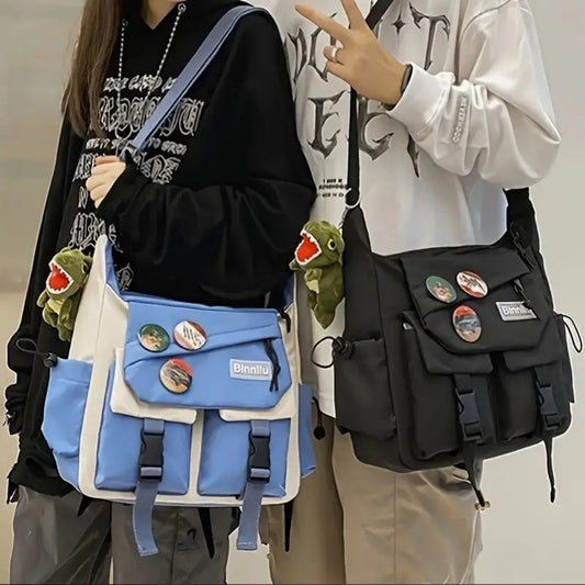 Versatile Crossbody Messenger Bag Backpack Large Capacity Aesthetic Cute Casual Travel Daypacks - My Store