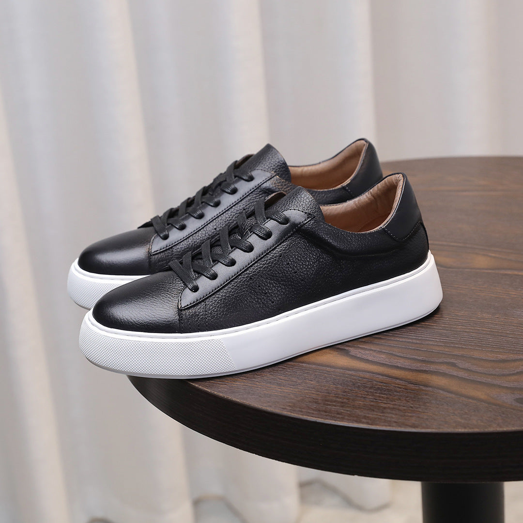 Top Layer Cowhide Men's Shoes Black Commute Leisure - My Store