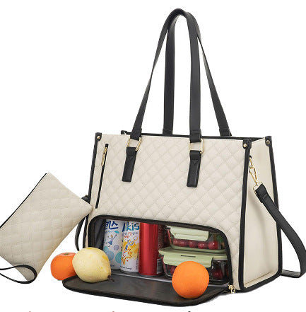 Convenient Commute New Lunch Bag Women's Insulated Lunch Box Women's Leak-proof Large Purse Diagonal Computer Storage - My Store