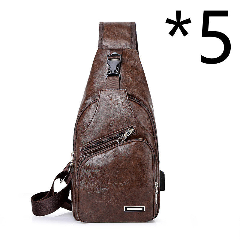 Casual Fashion Men's USB Charging Chest Bag - My Store