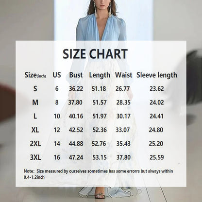 Women's Deep V-Neck Floral Print Boho Maxi Dress With Long Sleeves - A-Line Waist Ruffle Hem Dress For Spring&Summer Vacation - My Store