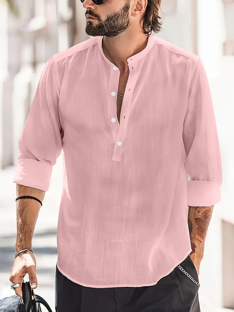 Men's Long-sleeved Breathable Button-down Shirt - My Store