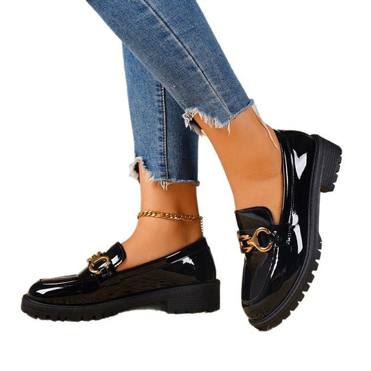 Chunky Heel Round Toe Pumps Women's Shoes Thick Sole - My Store