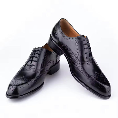 Men's Fashion Oxford Hand Carved Craft Purple Wedding Party Shoes - My Store