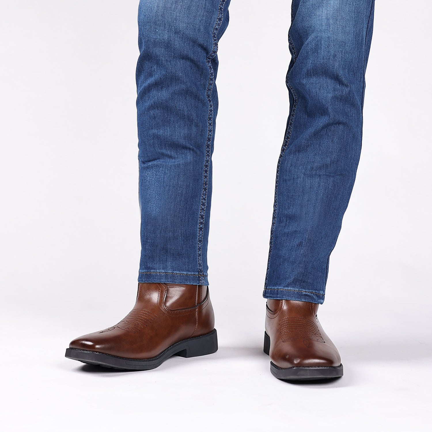 High Embroidered Retro Wide Head Cowboy Boot - My Store