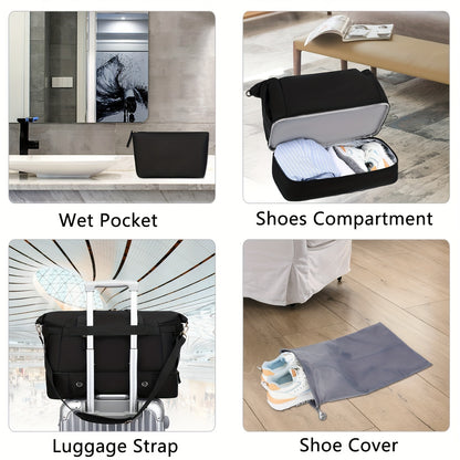 Women's Travel Duffel Bag, Sports Gym Yoga Duffel Bag Weekender Overnight Totes Bag - My Store