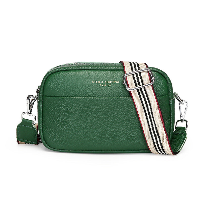 Fashion Simple Shoulder Messenger Bag Top Layer Cowhide Small Square Bag - My Store