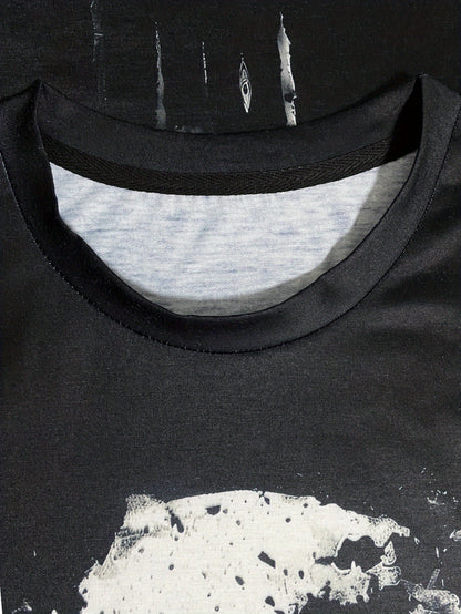 A Novel And Cool Top For Men To Wear Outdoors In Summer, Featuring A 3D Digital Shattered Skull Pattern And A Round Neck Short Sleeved T-shirt - My Store