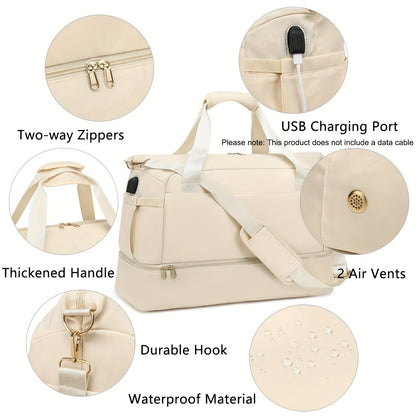 Women's Travel Duffel Bag, Sports Gym Yoga Duffel Bag Weekender Overnight Totes Bag - My Store
