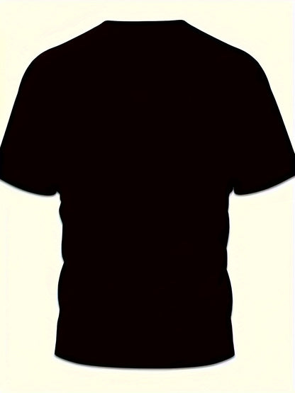 3D Digital Cool Wolf Contrast Color Eye Pattern Round Neck T-shirt, Men's Summer Outdoor Activity Fashion Top - My Store