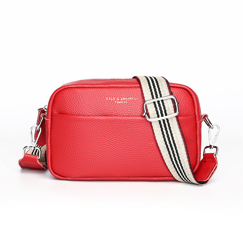 Fashion Simple Shoulder Messenger Bag Top Layer Cowhide Small Square Bag - My Store