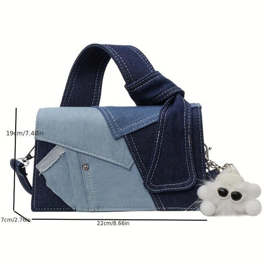 Women's Quilted Denim Crossbody Evening Chain Shoulder Bag - My Store