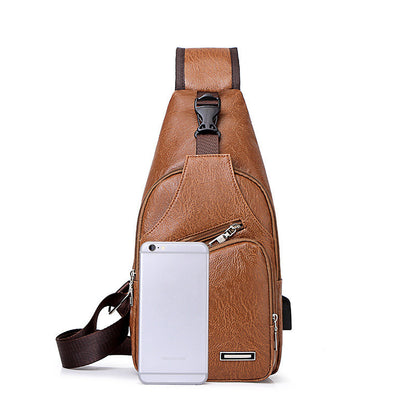 Casual Fashion Men's USB Charging Chest Bag - My Store