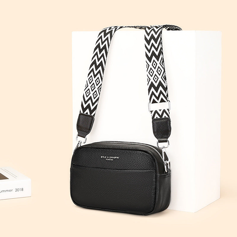 Fashion Simple Shoulder Messenger Bag Top Layer Cowhide Small Square Bag - My Store