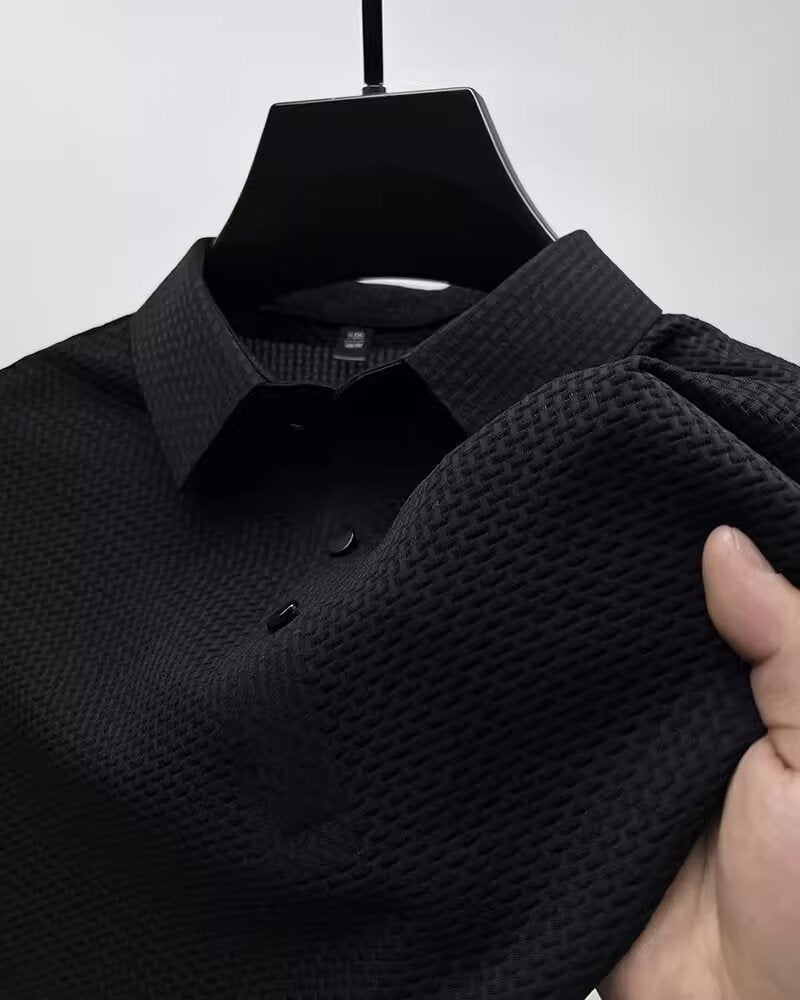 Shorts Lapel T-shirt Men's Short-sleeved Business Casual T-shirt Men's Polo Shirt - My Store