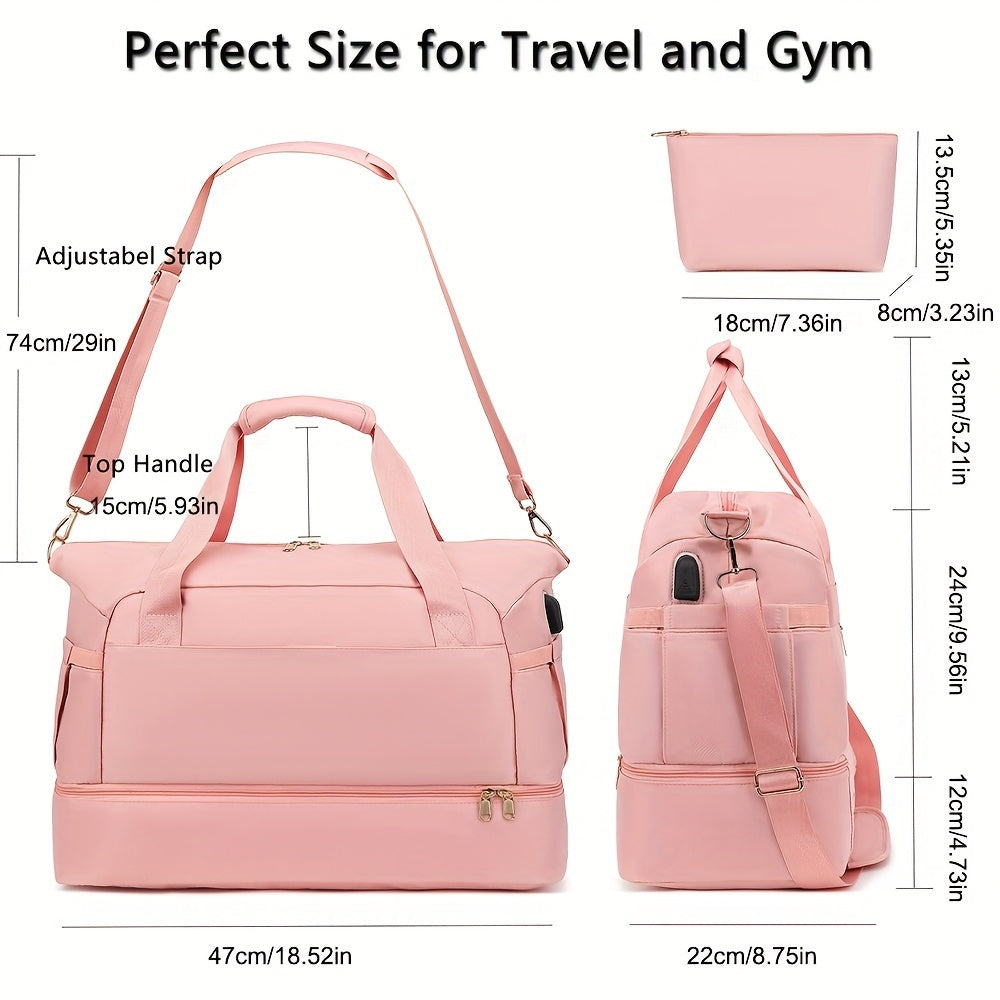 Women's Travel Duffel Bag, Sports Gym Yoga Duffel Bag Weekender Overnight Totes Bag - My Store