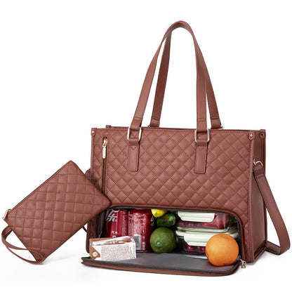 Convenient Commute New Lunch Bag Women's Insulated Lunch Box Women's Leak-proof Large Purse Diagonal Computer Storage - My Store