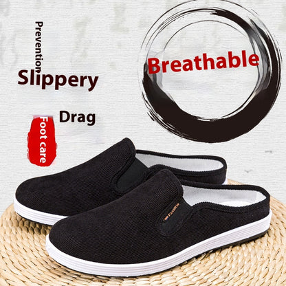 Casual Breathable All-match Sneakers Slip-on Heel-free Half Support Non-slip Men's Shoes - My Store