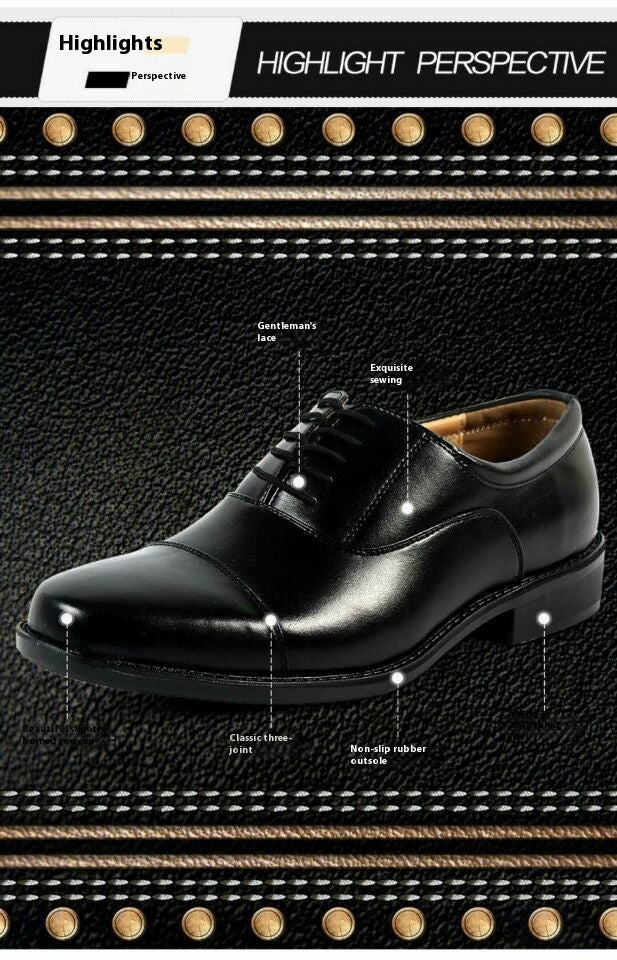 Mesh Three Connector Business Casual Leather Shoes - My Store