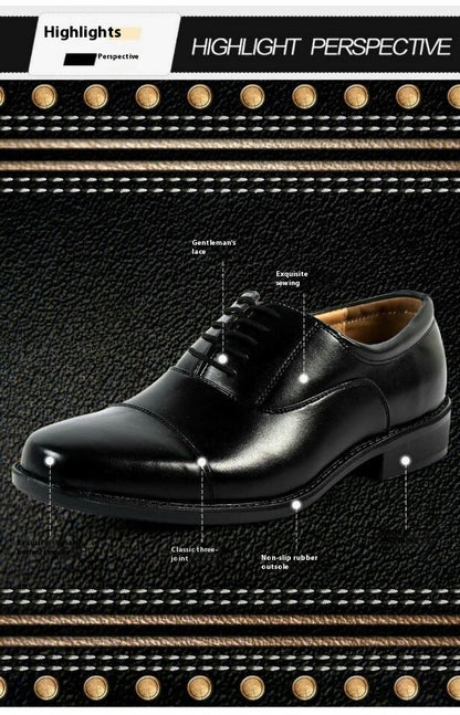 Mesh Three Connector Business Casual Leather Shoes - My Store