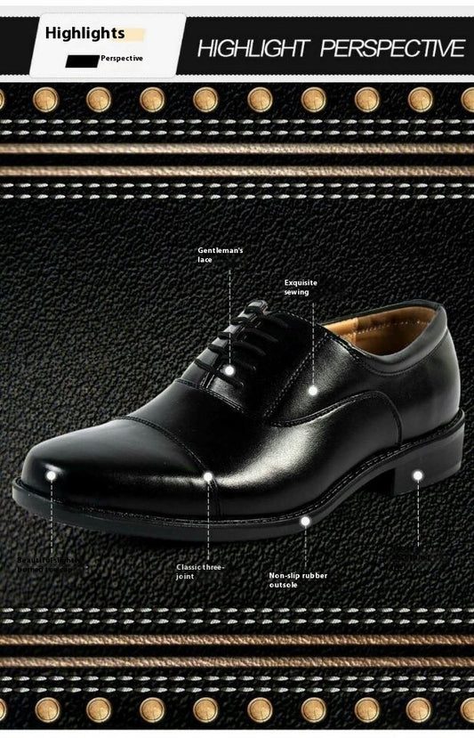 Mesh Three Connector Business Casual Leather Shoes - My Store