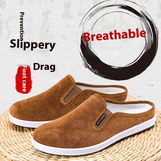 Casual Breathable All-match Sneakers Slip-on Heel-free Half Support Non-slip Men's Shoes - My Store