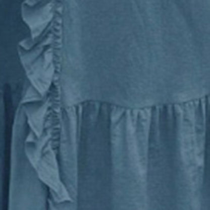 Women's Elegant Casual Summer Dress - V-Neck Sleeveless Ruffled Vacation Long Dress With Pleated Hem - My Store