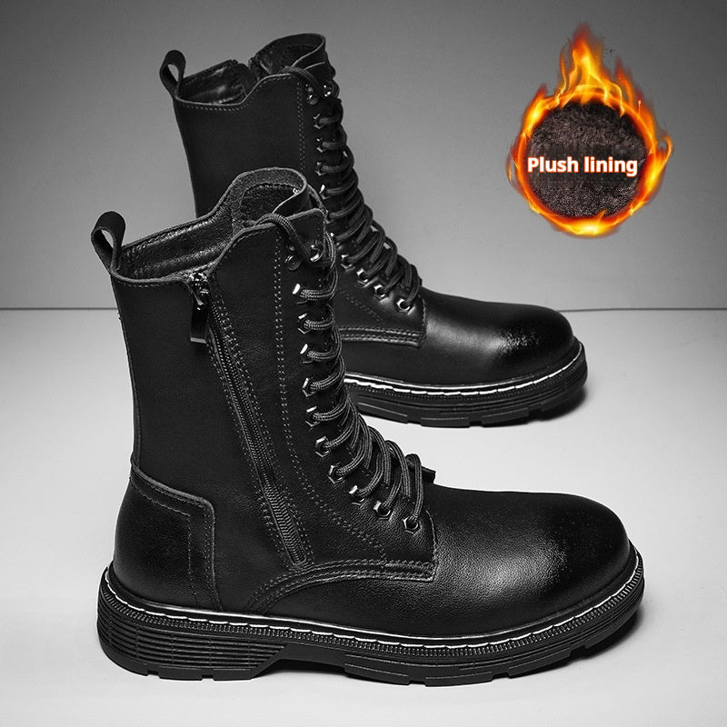 Autumn And Winter Plus Size Men's Long High-top Martin Boots - My Store