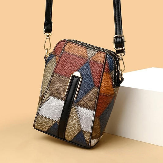 Fashion Soft Leather Stitching Shoulder Bag - My Store