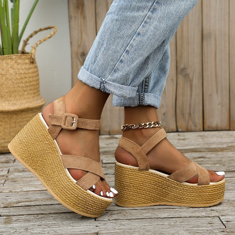 Women's Platform Suede Sandals Summer - My Store