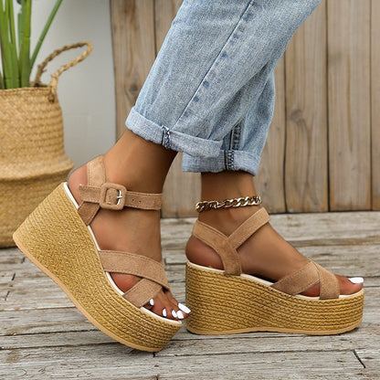 Women's Platform Suede Sandals Summer - My Store