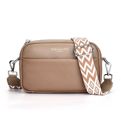 Fashion Simple Shoulder Messenger Bag Top Layer Cowhide Small Square Bag - My Store