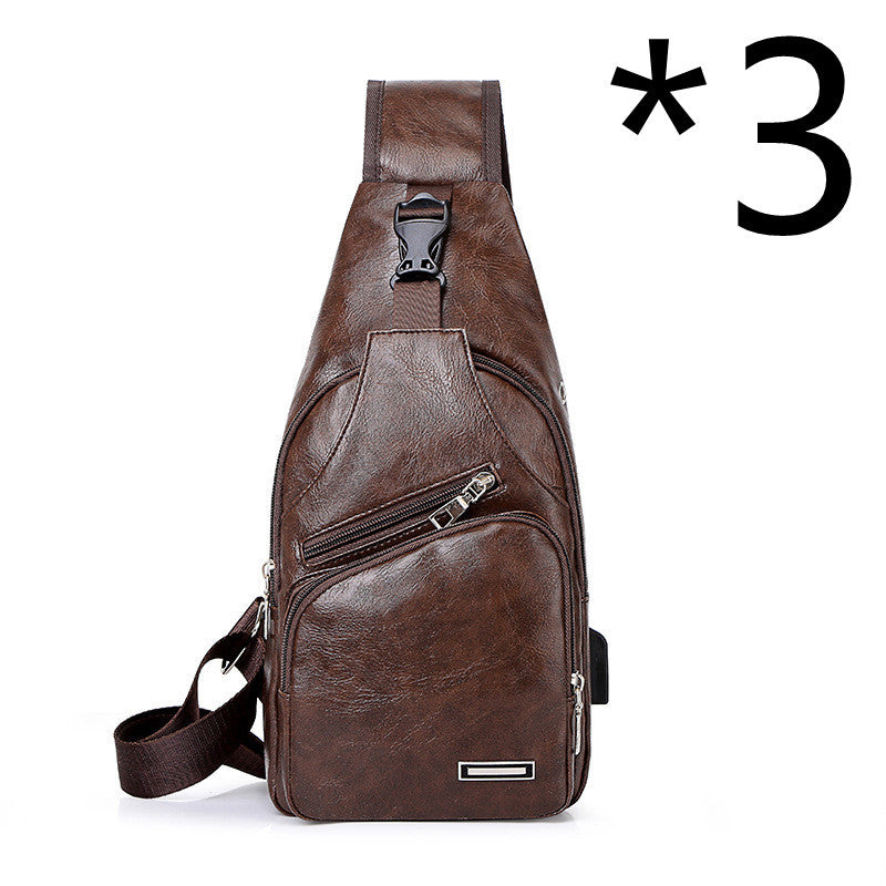 Casual Fashion Men's USB Charging Chest Bag - My Store