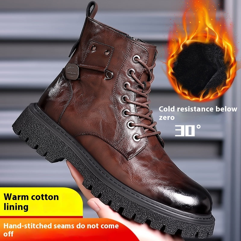 British Style All-matching Work Clothes Ankle Boots Fashion Haulage Motor Leather Boots - My Store