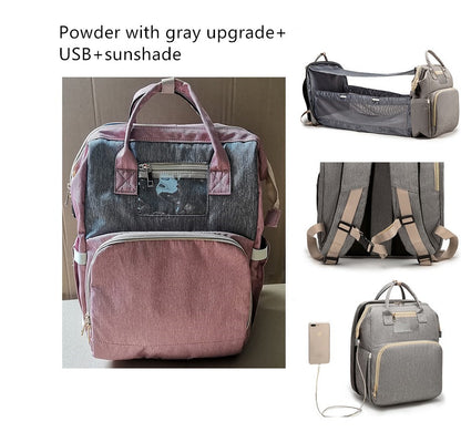 USB Charging Version Mommy Bed Backpack Folding Large Capacity Multi-function - My Store