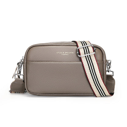Fashion Simple Shoulder Messenger Bag Top Layer Cowhide Small Square Bag - My Store
