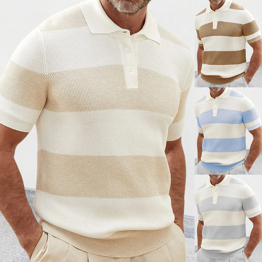 Mens Clothing Summer Fashion Lapel Sweater Short Sleeve Men Clothing Men Wears - My Store