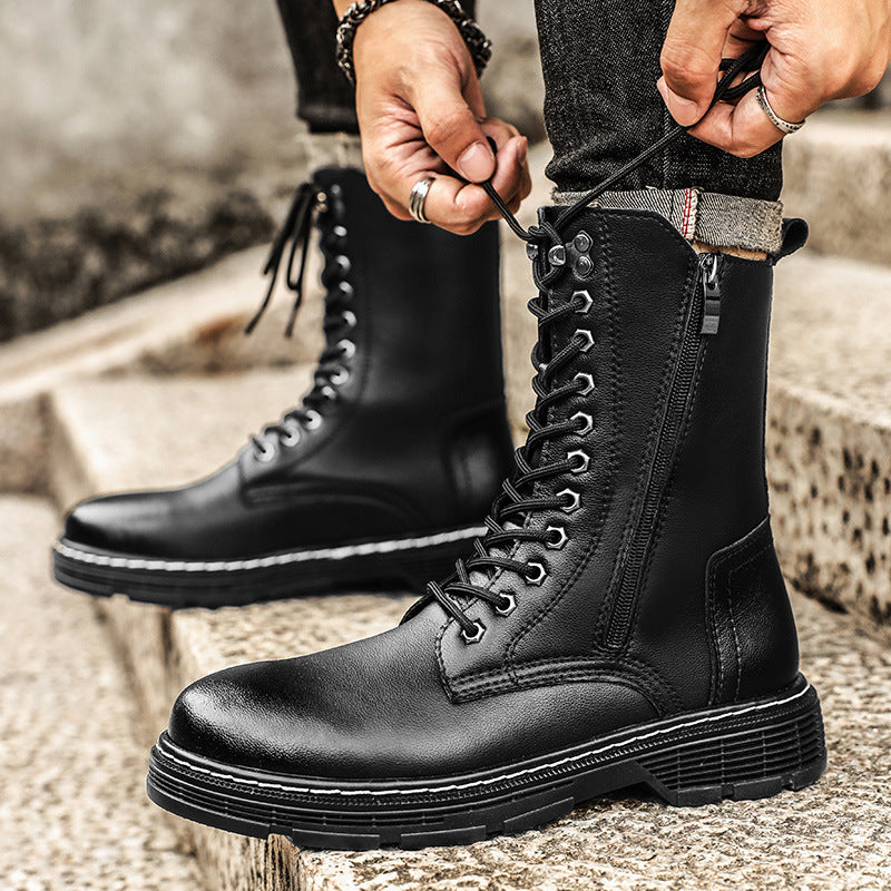 Autumn And Winter Plus Size Men's Long High-top Martin Boots - My Store