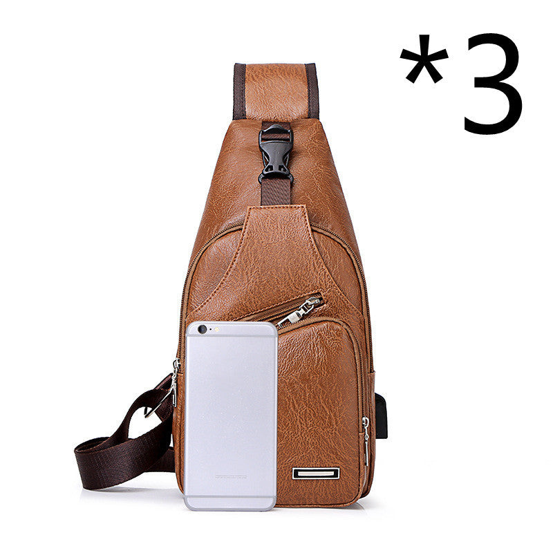 Casual Fashion Men's USB Charging Chest Bag - My Store