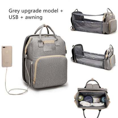 USB Charging Version Mommy Bed Backpack Folding Large Capacity Multi-function - My Store
