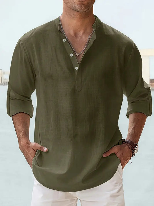Men's Long-sleeved Breathable Button-down Shirt - My Store