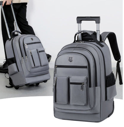 Trolley Backpack Ultra-light Trolley Bag Large Capacity Single-directional Wheel - My Store