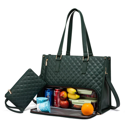 Convenient Commute New Lunch Bag Women's Insulated Lunch Box Women's Leak-proof Large Purse Diagonal Computer Storage - My Store